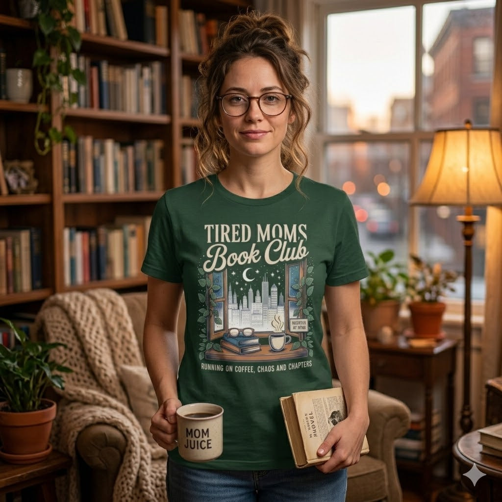 T-shirt Décontracté pour Femme -Tired Moms Book Club-