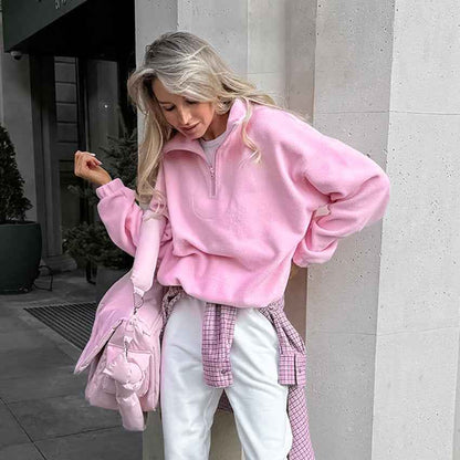 Sweatshirt en polaire berbère à pull ample pour femmes