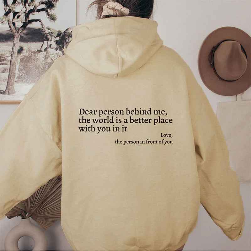 Sweat à capuche unisexe tendance avec citation imprimées