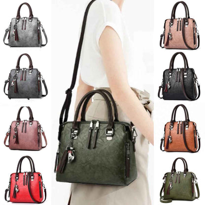 Sac à main vintage femme en cuir PU avec pampilles