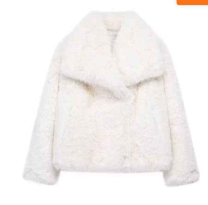 Veste d'hiver en peluche , décontracté à manches longues pour femmes