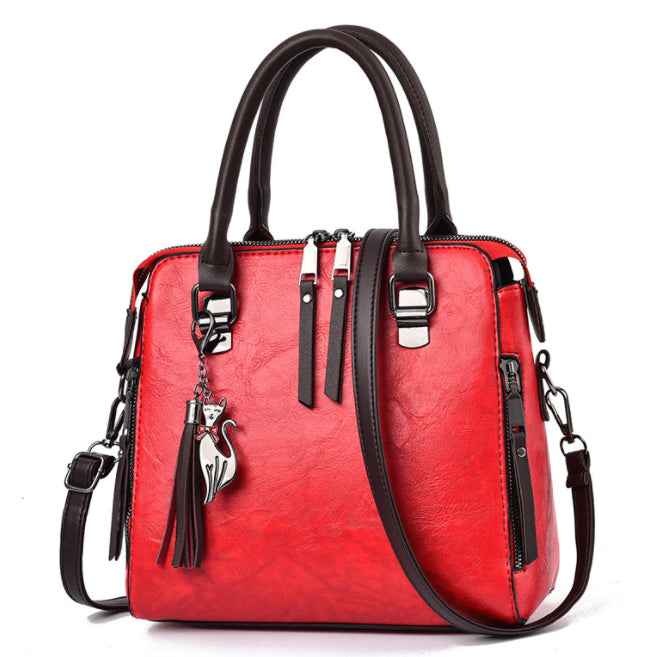 Sac à main vintage femme en cuir PU avec pampilles