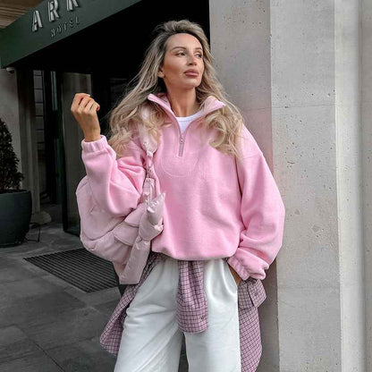 Sweatshirt en polaire berbère à pull ample pour femmes