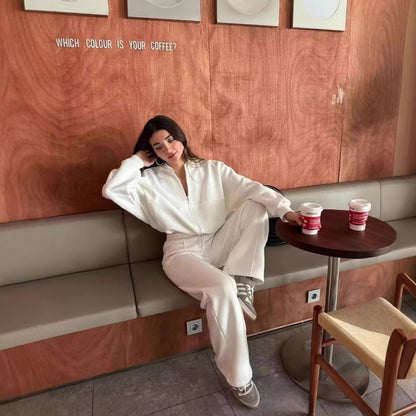Sweatshirt & Flowy Pants Duo