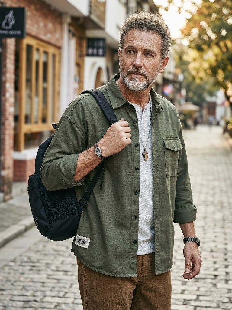 Chemise décontractée ample pour hommes