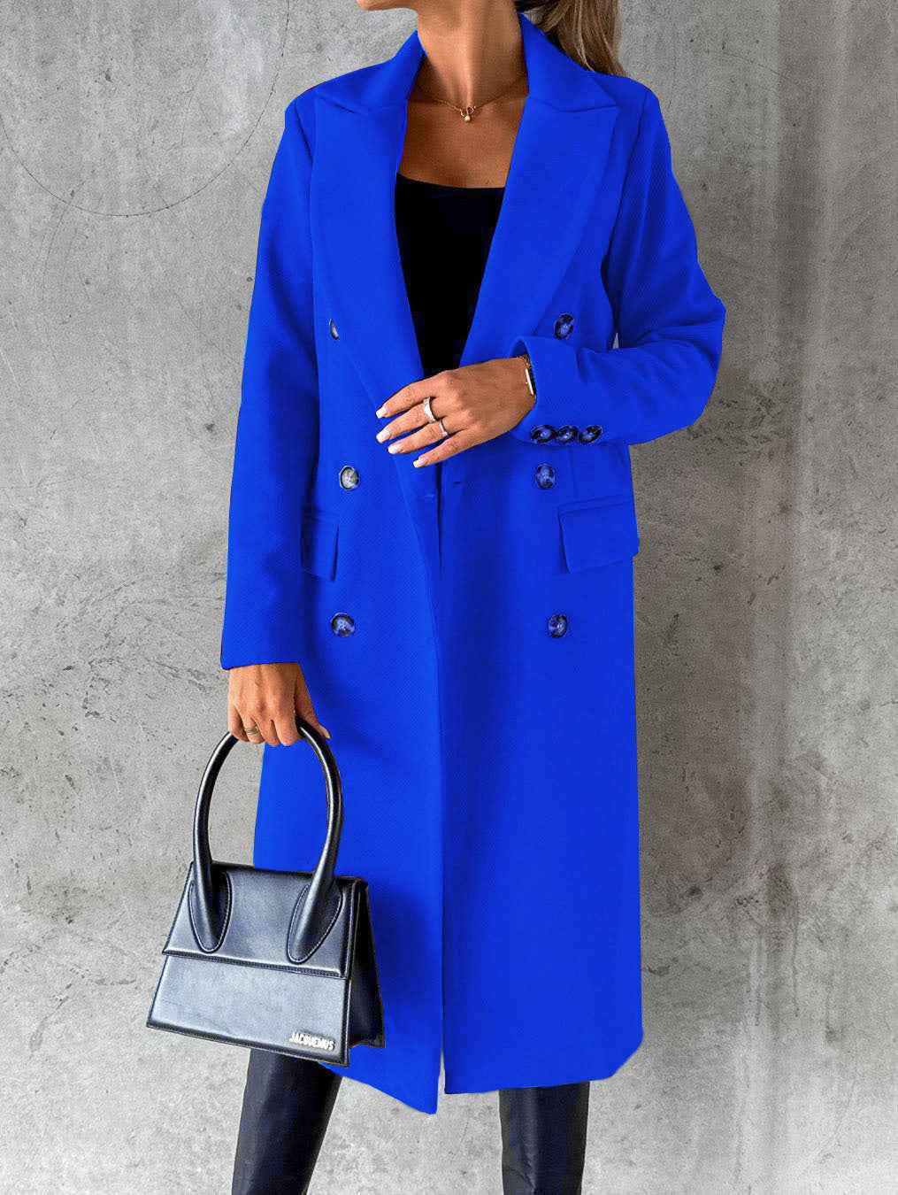 Manteau long à double boutonnage , coupe élégante