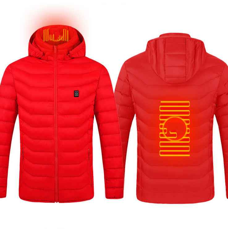 Veste d'hiver chauffante USB en coton électrique pour hommes , vêtement thermique