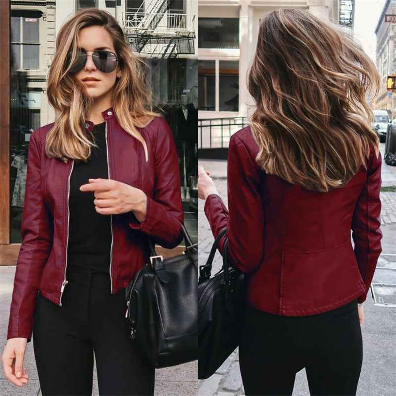 Veste de costume en cuir PU