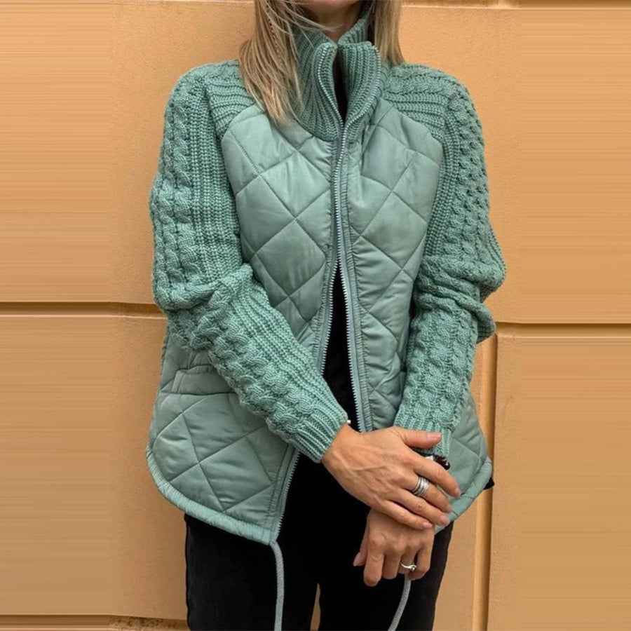 Veste à Col Montant matelassée , Zippée et Chaude