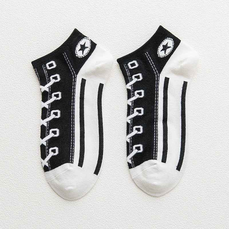 Chaussettes sneakers respirantes en coton peigné