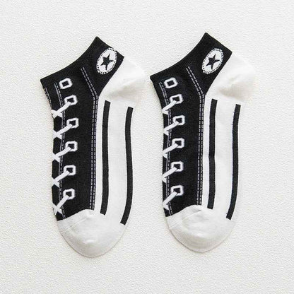 Chaussettes sneakers respirantes en coton peigné