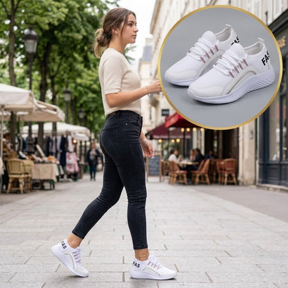 Baskets en maille pour femmes à lacets