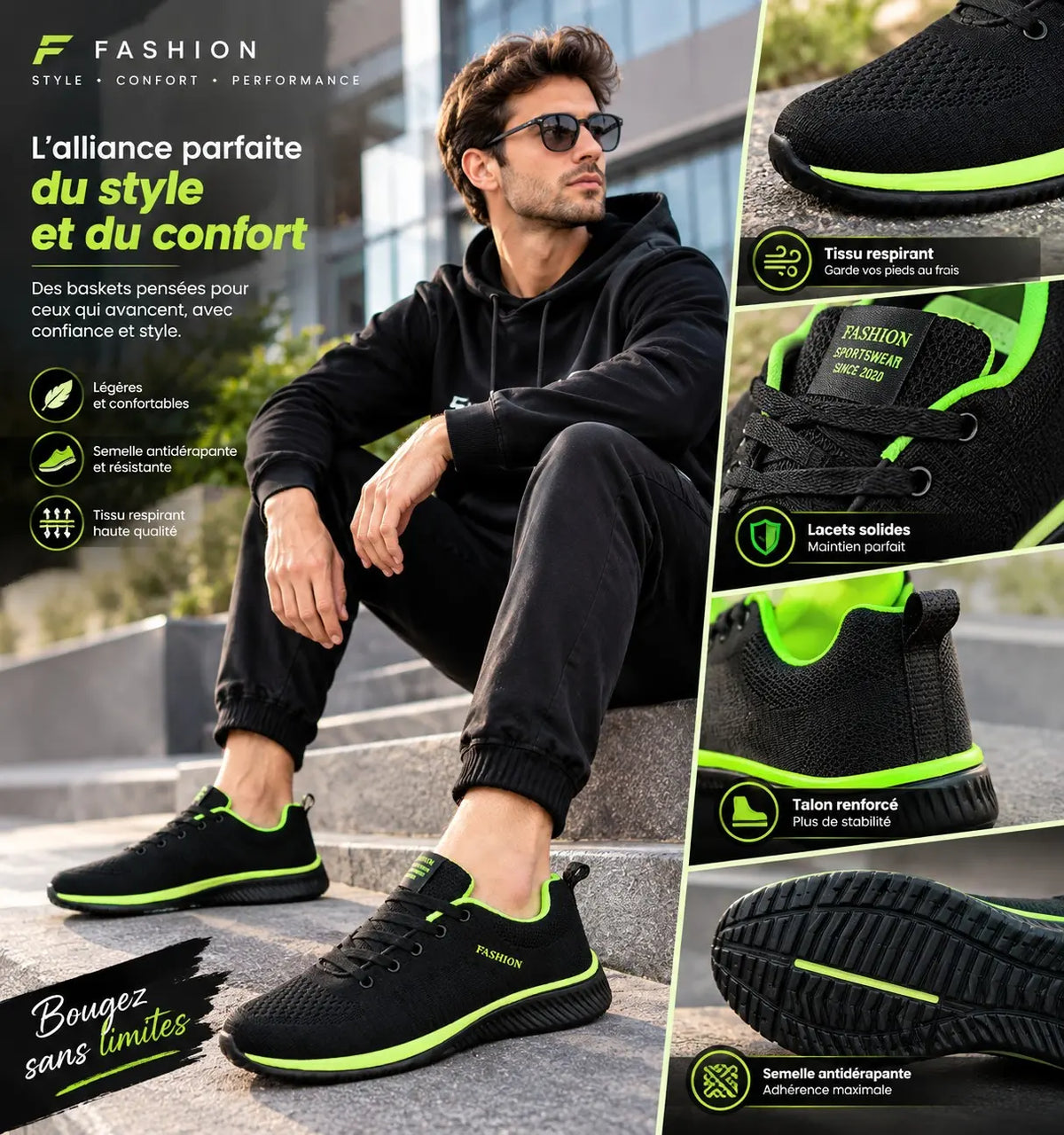 Baskets Running Respirantes en Maille