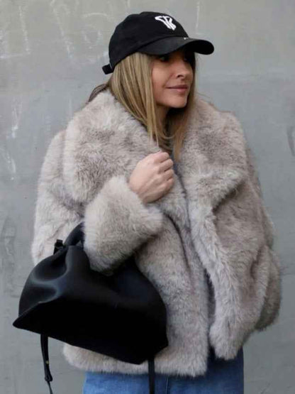 Veste d'hiver en peluche , décontracté à manches longues pour femmes