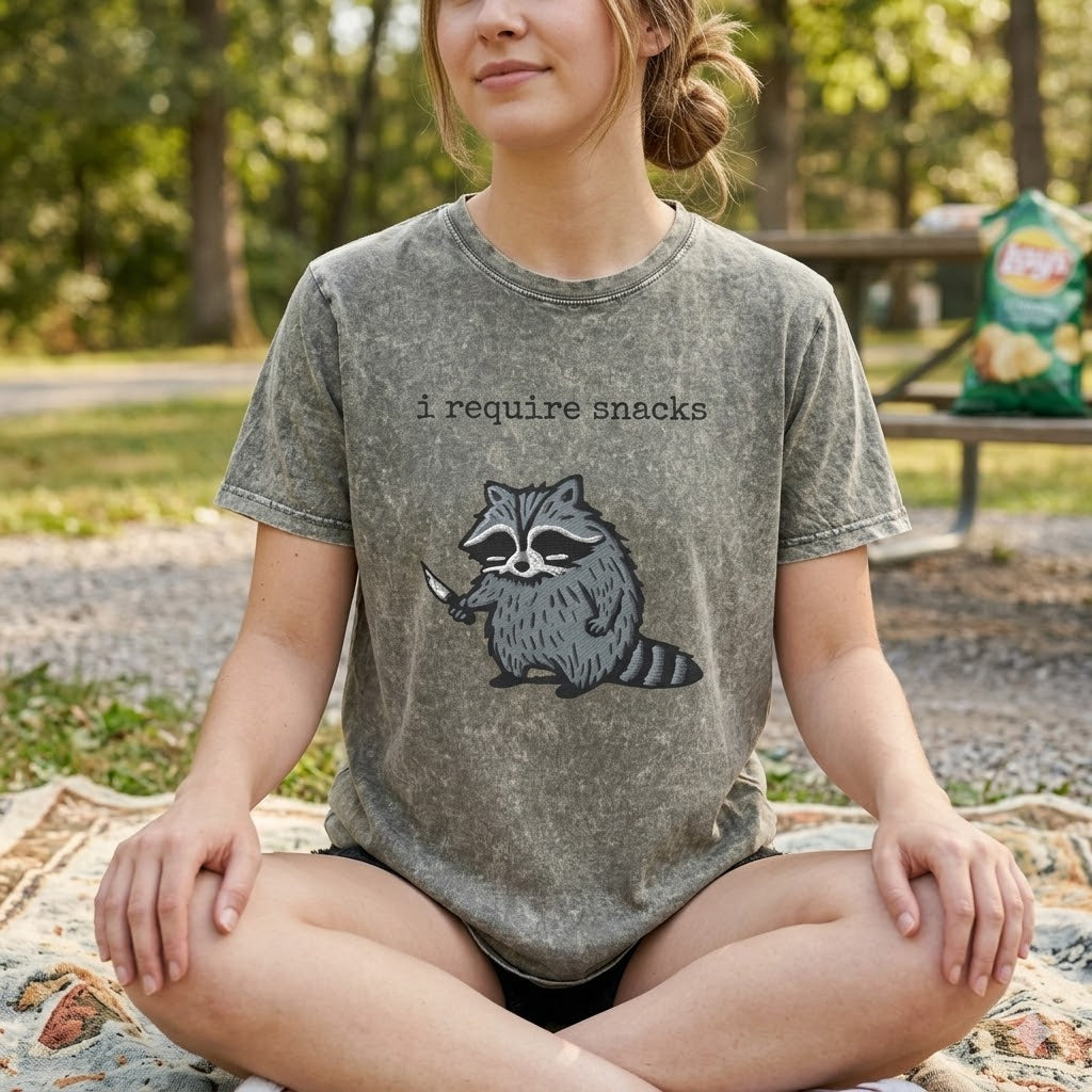 T-shirt en jean - i require snacks -