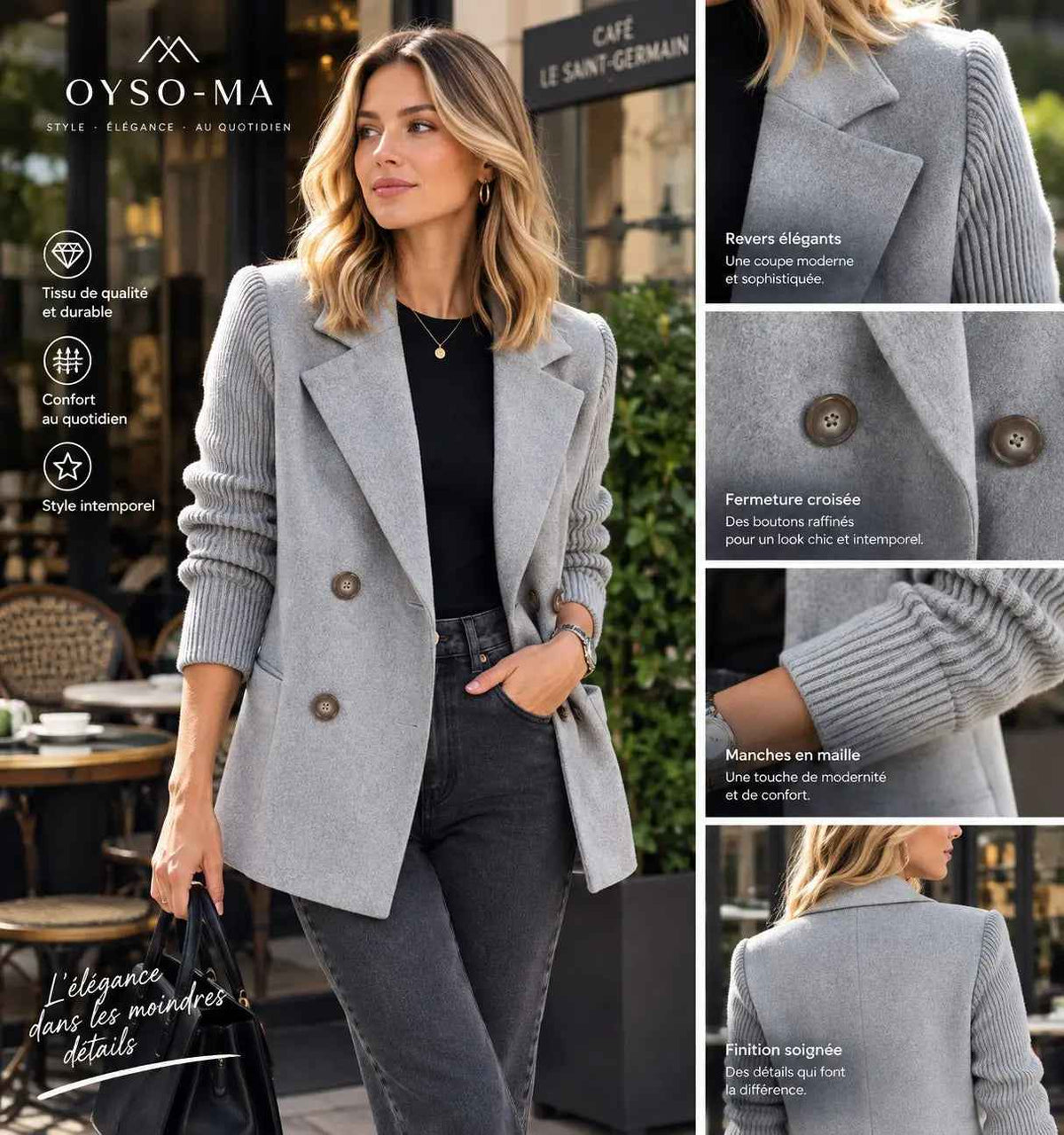 Blazer Femme Élégance Parisienne – Maille & Tailoring
