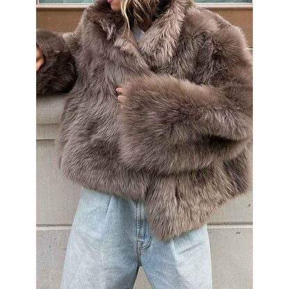 Manteau en fourrure douce et confortable