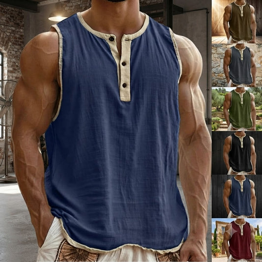 Débardeur tendance pour hommes en coton-lin
