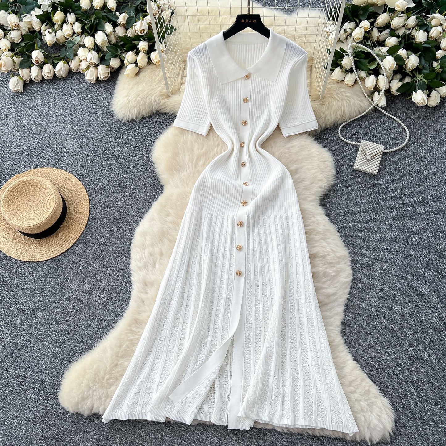 Women's knitted dress, French style