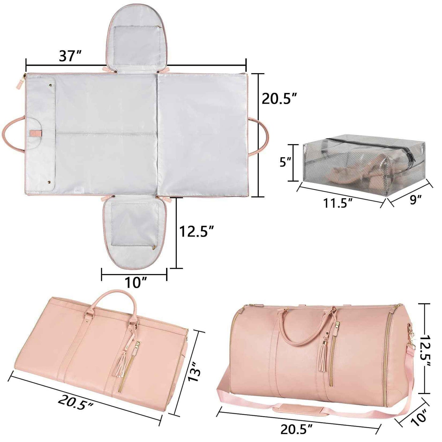 Sac de voyage cabas grande capacité pour femme, sac à vêtements étanche