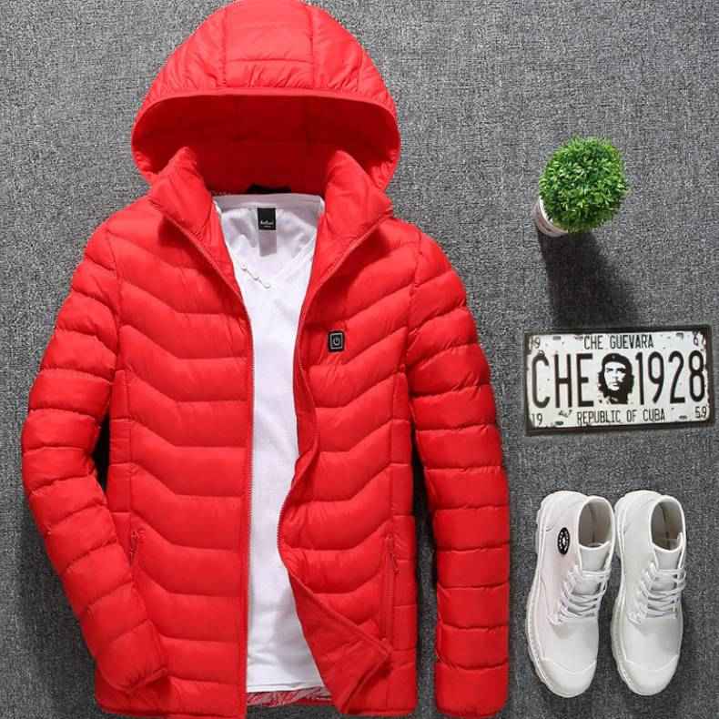 Veste d'hiver chauffante USB en coton électrique pour hommes , vêtement thermique