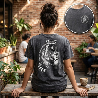 T-shirt Délave jean -raton laveur-