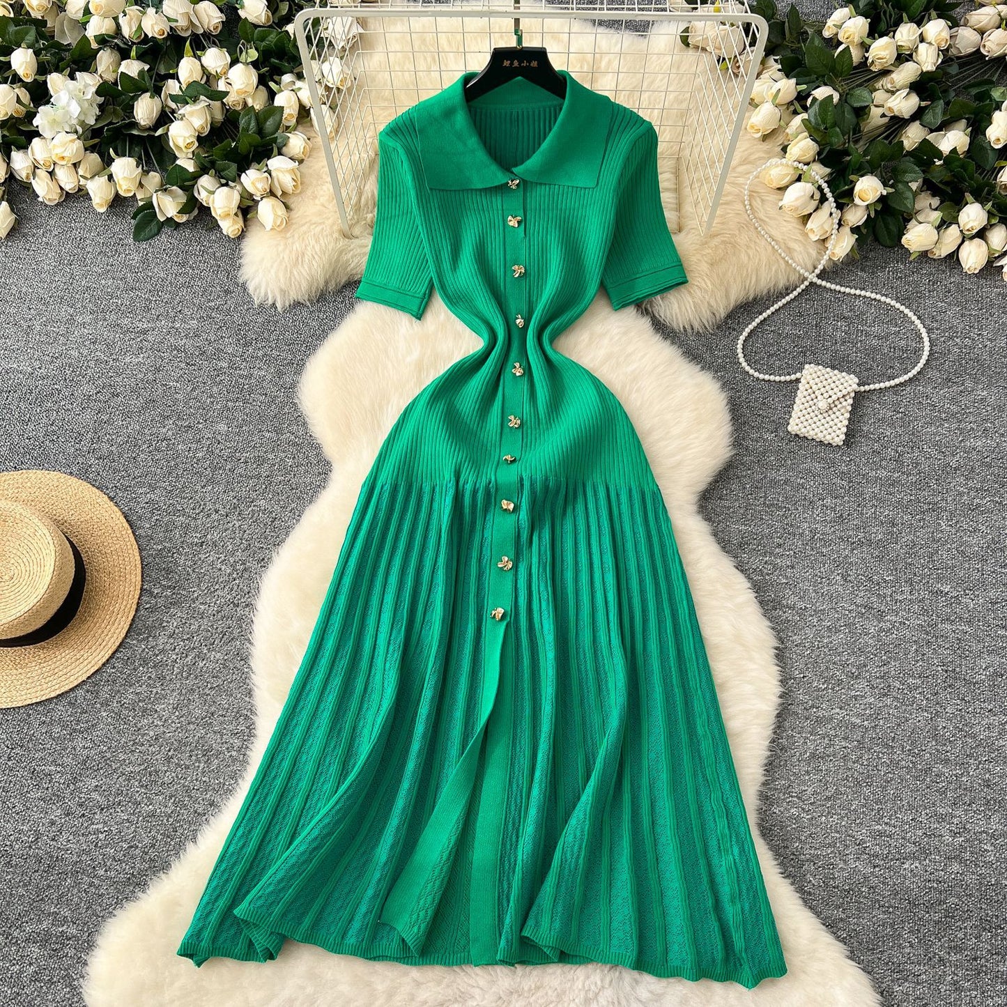Women's knitted dress, French style