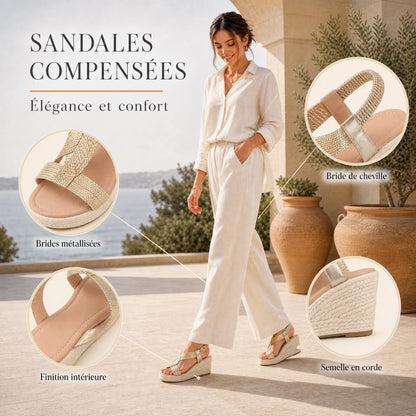 Sandales compensées décontractées pour femmes