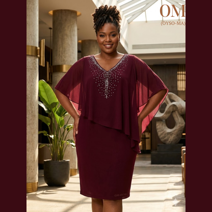 Robe avec manches mi-longues irrégulières