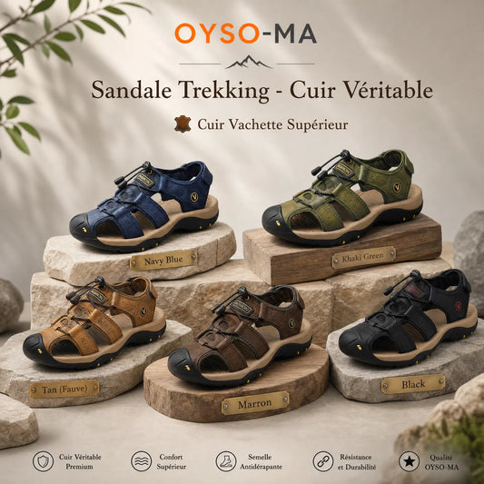 Sandales en cuir pour hommes grande taille
