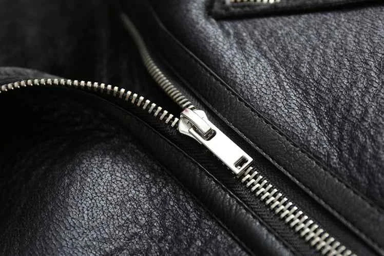 Veste Cuir PU en fourrure d'agneau intégrée