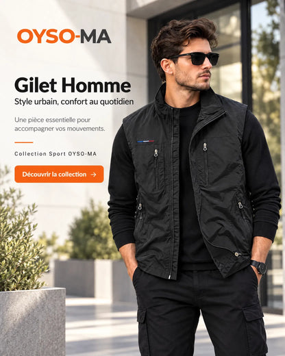 Veste sans manches décontractée pour hommes