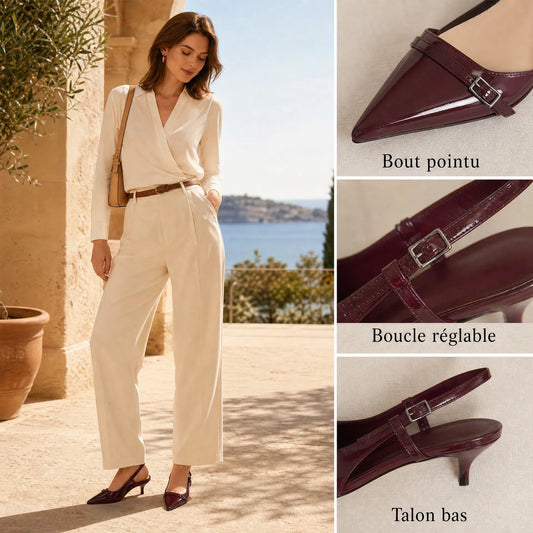 Sandales d'extérieur au style rétro avec talon moyen