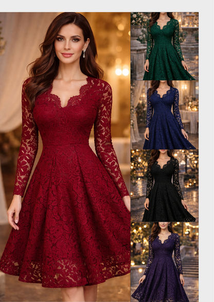 Elegant V-Neck Lace Dress