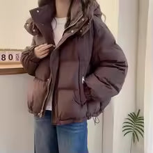Veste matelassée d'hiver pour femme , simple avec capuche, chaude