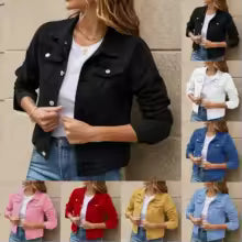 Veste en jean slim à col costume