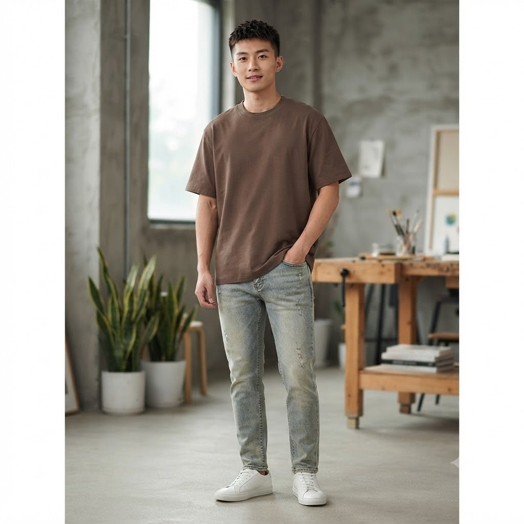 T-shirt manches courtes en coton épais