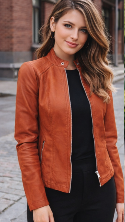 PU leather suit jacket