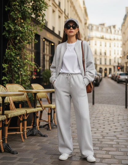 Sweatshirt & Flowy Pants Duo