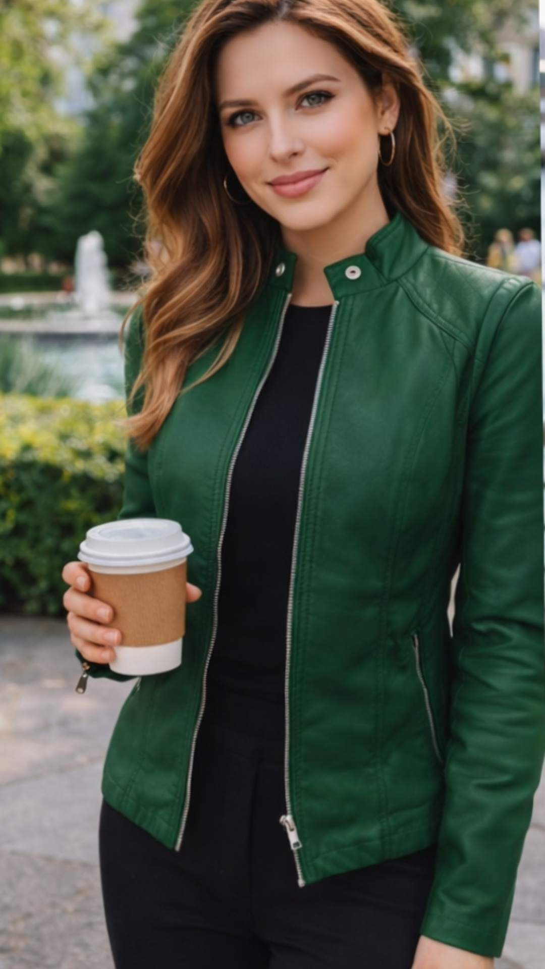 PU leather suit jacket