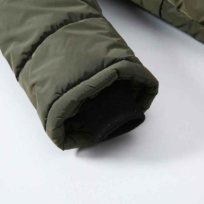 Veste rembourrée en coton chaud pour garçons avec grand col en fourrure