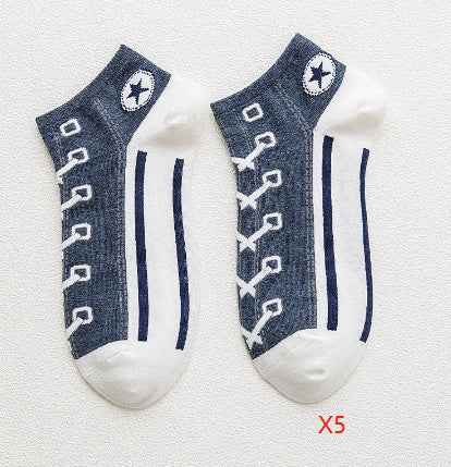 Chaussettes sneakers respirantes en coton peigné