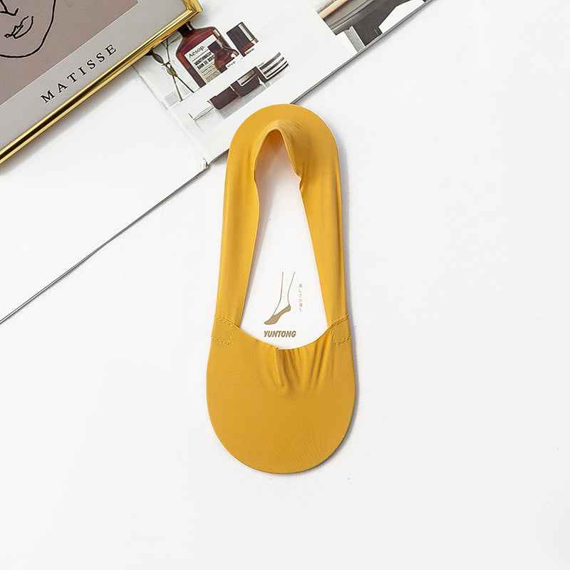 Chaussettes en soie glacée pour femmes , fond en coton fin