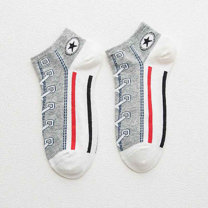 Chaussettes sneakers respirantes en coton peigné