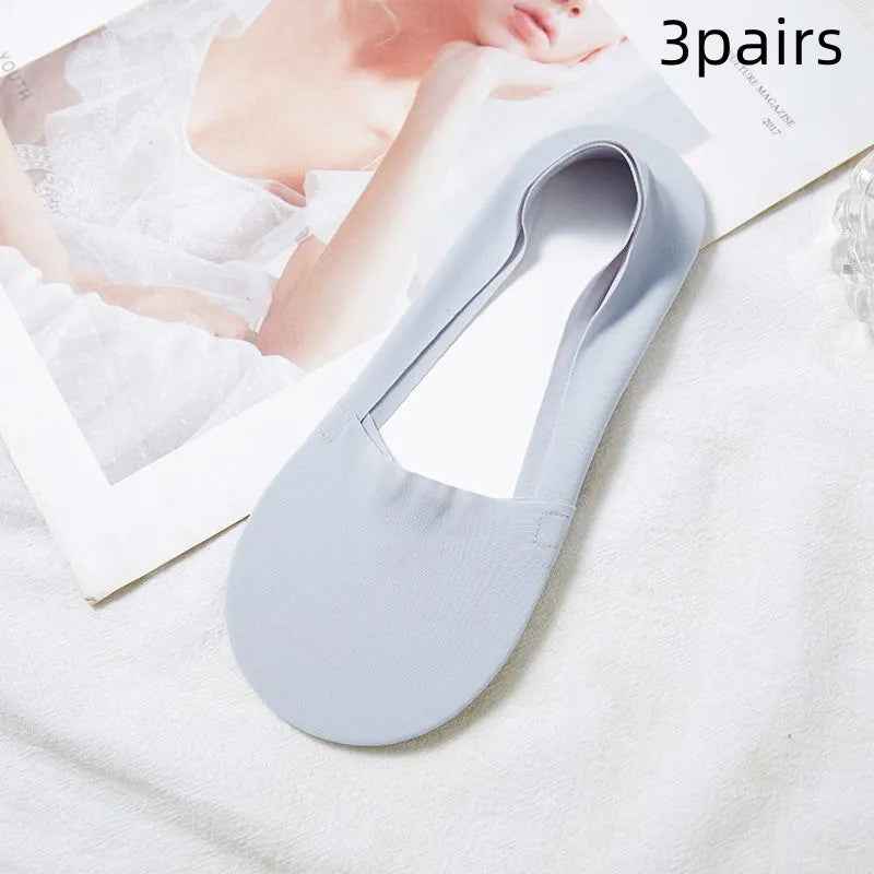 Chaussettes en soie glacée pour femmes , fond en coton fin