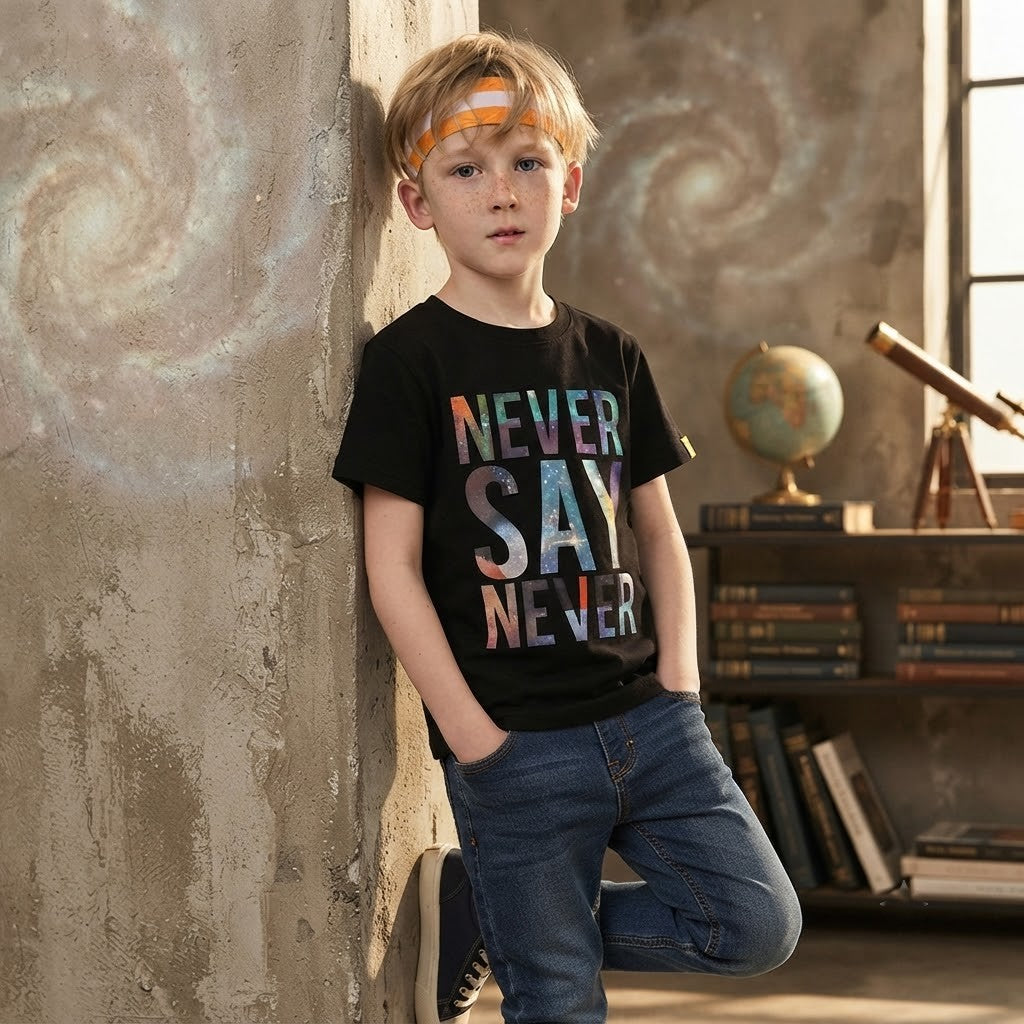 T-shirt Imprime pour enfants - Never Say Never