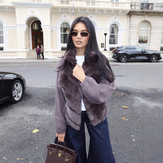 Veste courte à fermeture éclair polyvalente et décontractée