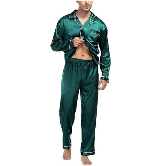 Pyjama pour hommes en soie glacée