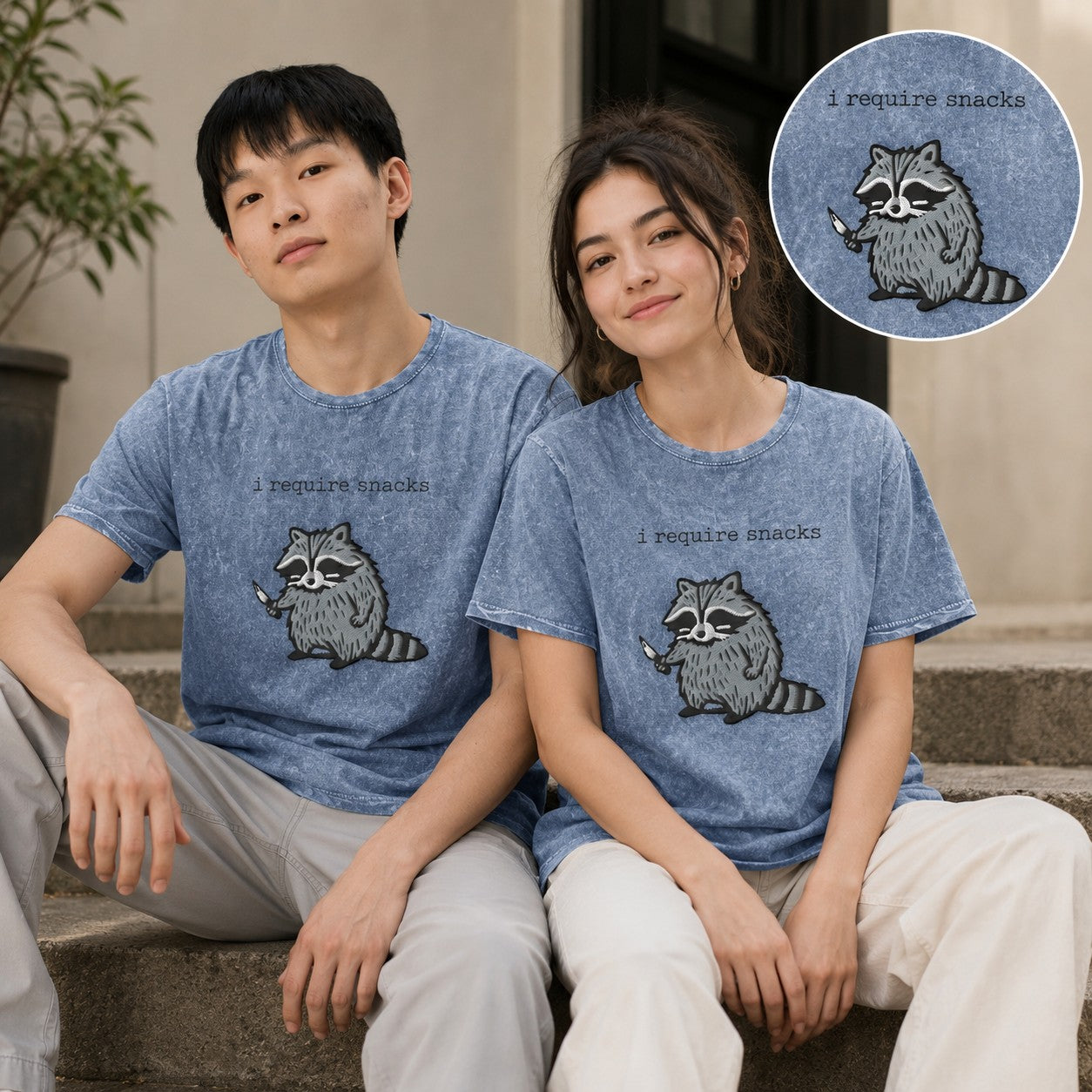 T-shirt en jean - i require snacks -