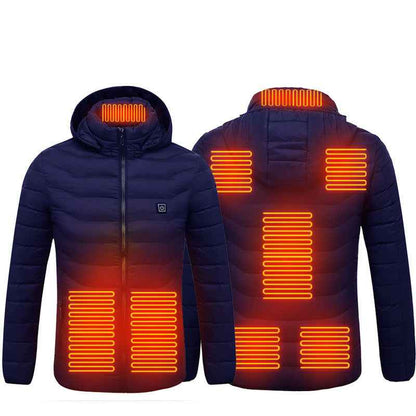 Veste d'hiver chauffante USB en coton électrique pour hommes , vêtement thermique